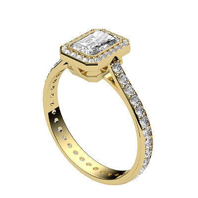 Vittoria Radiant Solitaire halo Full diamond band