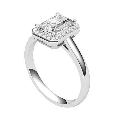 Trionfo Radiant Solitaire halo Classic band 4 Prongs