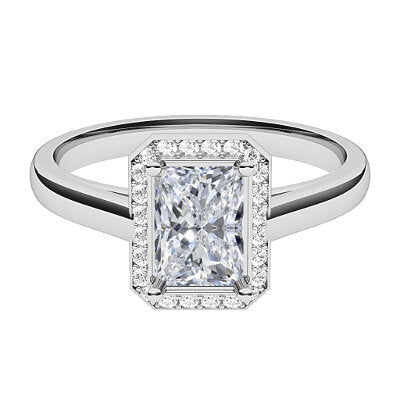 Trionfo Radiant Solitaire halo Classic band 4 Prongs