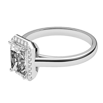Trionfo Radiant Solitaire halo Classic band 4 Prongs