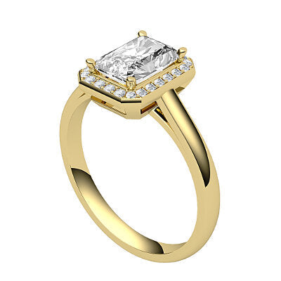 Trionfo Radiant Solitaire halo Classic band 4 Prongs