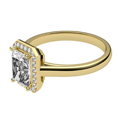 Trionfo Radiant Solitaire halo Classic band 4 Prongs