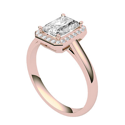 Trionfo Radiant Solitaire halo Classic band 4 Prongs
