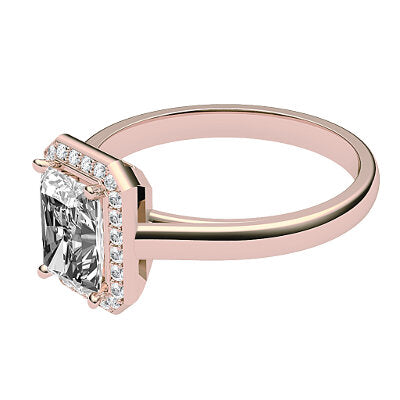 Trionfo Radiant Solitaire halo Classic band 4 Prongs
