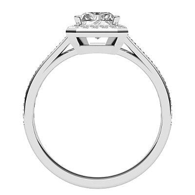 Trionfo Radiant Solitaire halo Half diamond band 4 Prongs
