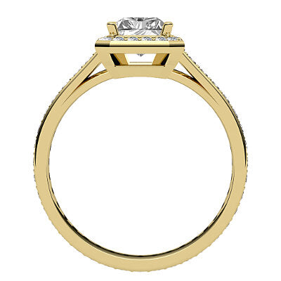 Trionfo Radiant Solitaire halo Full diamond band 4 Prongs