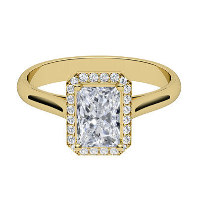 Vittoria Radiant Solitaire halo Classic band 4 Prongs