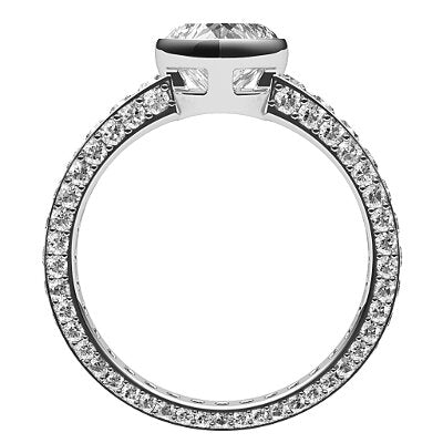 Simple Flat Heart Solitaire Full coverage diamond band