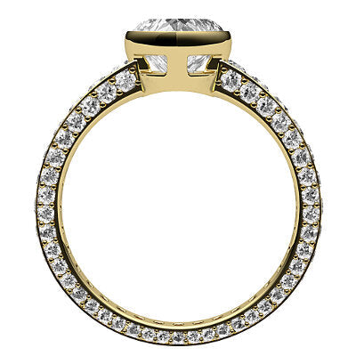 Simple Flat Heart Solitaire Full coverage diamond band