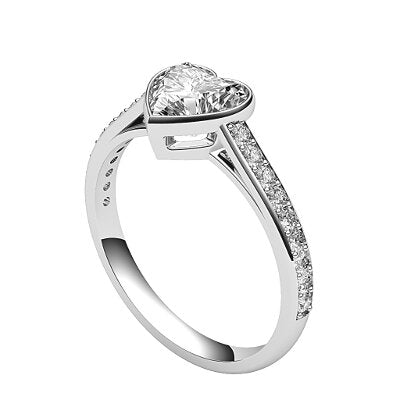 Trionfo Heart Solitaire Half diamond band