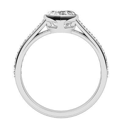 Trionfo Heart Solitaire Half diamond band