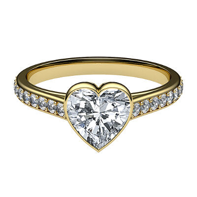 Trionfo Heart Solitaire Half diamond band