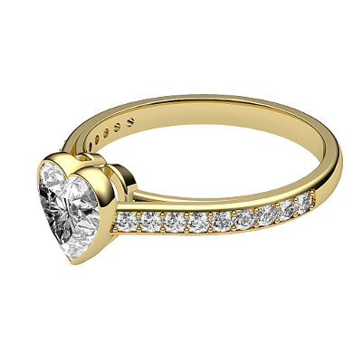 Trionfo Heart Solitaire Half diamond band