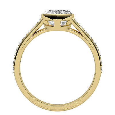 Trionfo Heart Solitaire Half diamond band