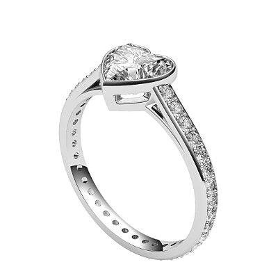 Trionfo Heart Solitaire Full diamond band