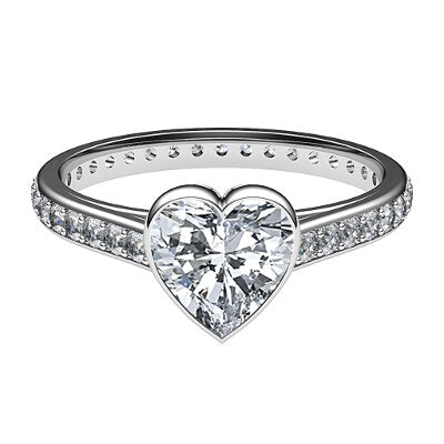 Trionfo Heart Solitaire Full diamond band