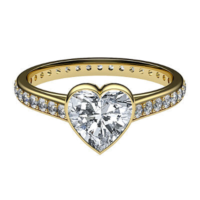 Trionfo Heart Solitaire Full diamond band