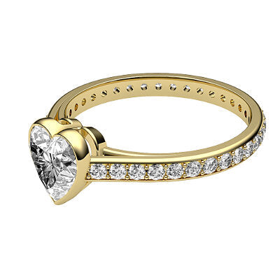 Trionfo Heart Solitaire Full diamond band