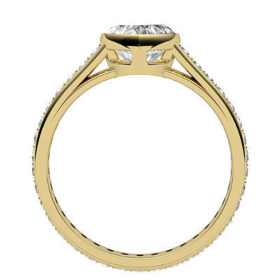 Trionfo Heart Solitaire Full diamond band