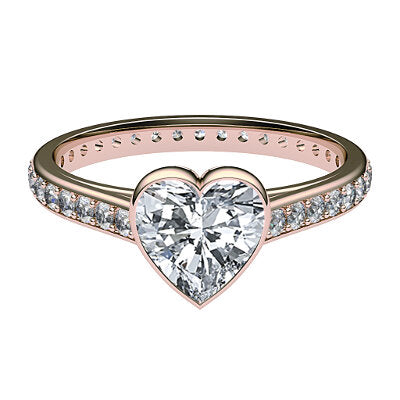 Trionfo Heart Solitaire Full diamond band