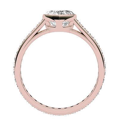Trionfo Heart Solitaire Full diamond band