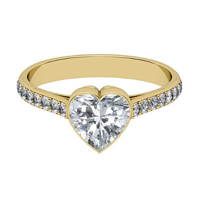 Vittoria Heart Solitaire Half diamond band