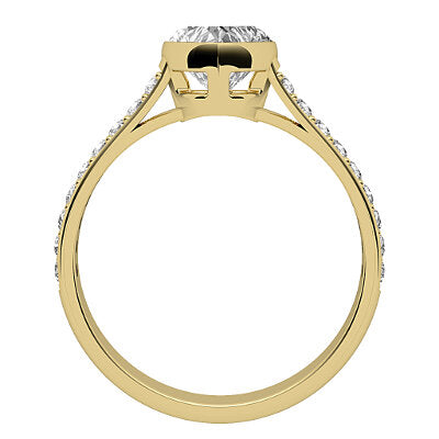 Vittoria Heart Solitaire Half diamond band