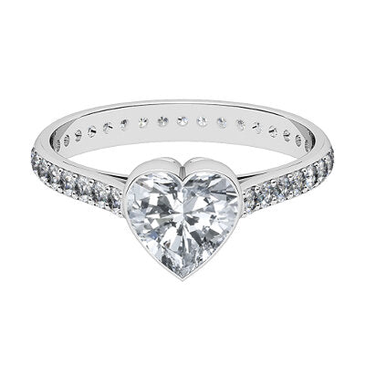 Vittoria Heart Solitaire Full diamond band