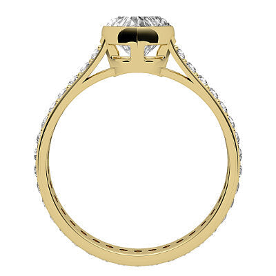 Vittoria Heart Solitaire Full diamond band