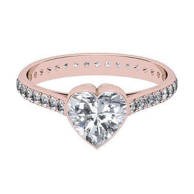 Vittoria Heart Solitaire Full diamond band