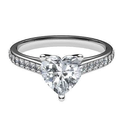Trionfo Heart Solitaire Half diamond band 3 Prongs