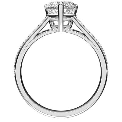 Trionfo Heart Solitaire Half diamond band 3 Prongs