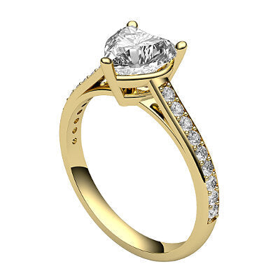 Trionfo Heart Solitaire Half diamond band 3 Prongs