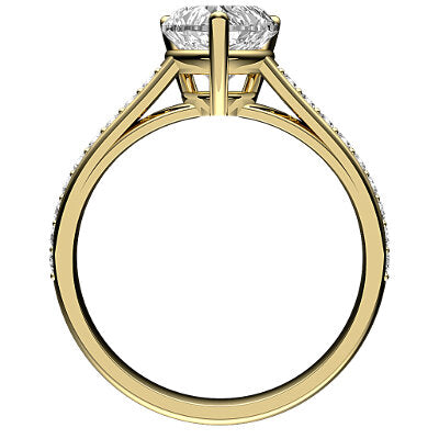 Trionfo Heart Solitaire Half diamond band 3 Prongs