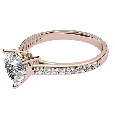 Trionfo Heart Solitaire Half diamond band 3 Prongs