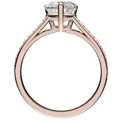 Trionfo Heart Solitaire Half diamond band 3 Prongs