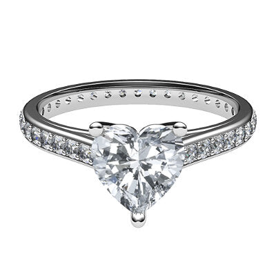 Trionfo Heart Solitaire Full diamond band 3 Prongs