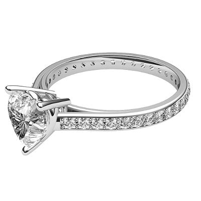 Trionfo Heart Solitaire Full diamond band 3 Prongs