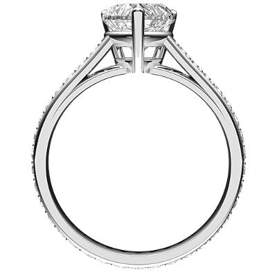 Trionfo Heart Solitaire Full diamond band 3 Prongs