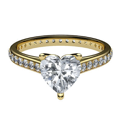 Trionfo Heart Solitaire Full diamond band 3 Prongs