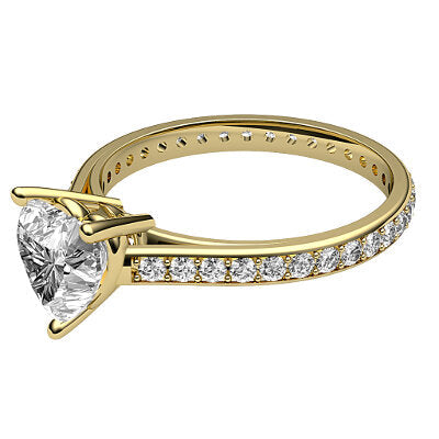 Trionfo Heart Solitaire Full diamond band 3 Prongs