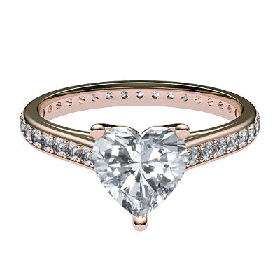 Trionfo Heart Solitaire Full diamond band 3 Prongs