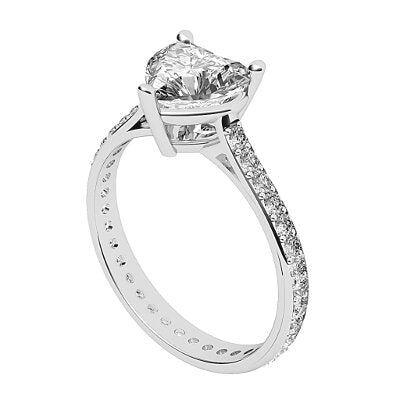 Vittoria Heart Solitaire Full diamond band 3 Prongs