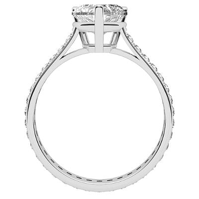 Vittoria Heart Solitaire Full diamond band 3 Prongs