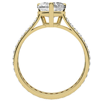 Vittoria Heart Solitaire Full diamond band 3 Prongs