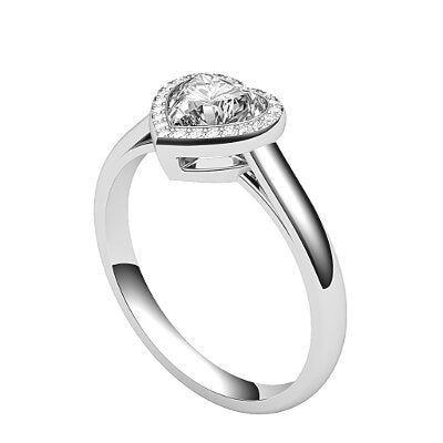 Trionfo Heart Solitaire halo Classic band