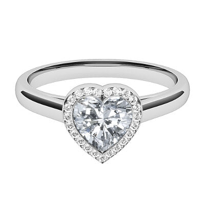 Trionfo Heart Solitaire halo Classic band