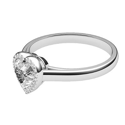 Trionfo Heart Solitaire halo Classic band