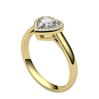 Trionfo Heart Solitaire halo Classic band