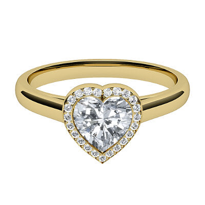 Trionfo Heart Solitaire halo Classic band